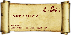 Lauer Szilvia névjegykártya