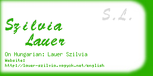 szilvia lauer business card